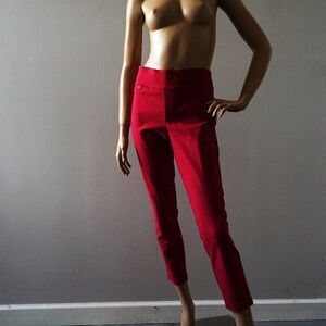 XOXO Burgundy Red Ankle Legging Pants Size XL Elastic Waist Stretch